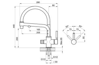 Смеситель для кухни Granula 0075, ГРАФИТ хром